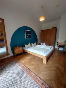 Postel nebo postele na pokoji v ubytování Landhaus Schönblick