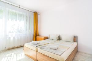 1 dormitorio con cama grande y ventana grande en The Right Choice 3, en Sofía