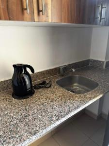 a kitchen counter with a sink and a vase on it at Villa Silia in Sharm El Sheikh +37 photos