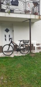a bike parked in front of a building at Vareš in Vareš