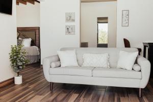 a living room with a couch and a bed at San Miguel Hills in Ensenada