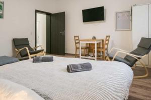 Televízia a/alebo spoločenská miestnosť v ubytovaní SárvárLAK Apartmanház