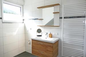 a bathroom with a sink and a shower at Appartement Mauterndorf in Mauterndorf