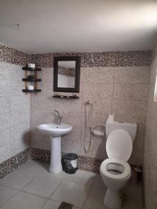 Koupelna v ubytování Magtas Hotel