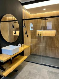 Ένα μπάνιο στο B&B Ruffo di Bagnara Palazzo Monumentale