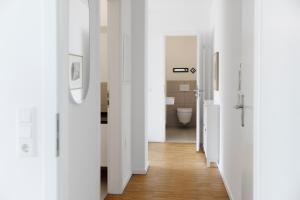 Et badeværelse på Ferienwohnung Sonnenschein in Flensburg, Sonwik