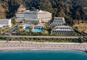 an aerial view of a resort on the beach at Rhodes Bay Hotel & Spa in Ixia