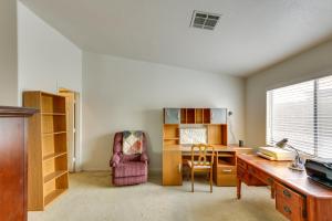 an office with a desk and a chair and a desk at Pet-Friendly Escape with Grill, 11 Mi to Strip! in Las Vegas