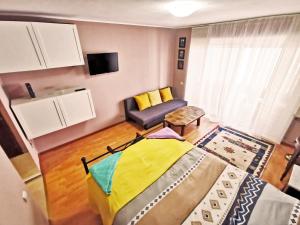 a small room with a bed and a couch at Cozy Studio Athenee in Bucharest