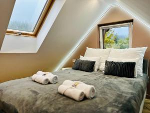 Posteľ alebo postele v izbe v ubytovaní Apartament z sauną i jacuzzi na wyłączność - Sikorówka - Dobre Miejsce