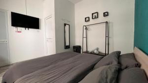 Bookarest Hostel Malta的电视和/或娱乐中心