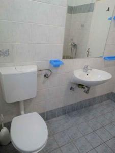 a bathroom with a toilet and a sink at Apartments in Crikvenica 41681 in Crikvenica