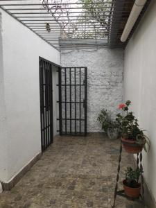 an empty room with a door with plants in it at SALO&WALTHER in San Martín