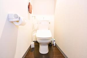 a bathroom with a white toilet in a stall at サンコート本通ガーデンヒルズ in Tsukisappu
