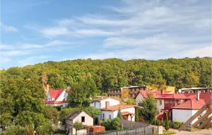 a group of houses on a hill with trees at 3 Bedroom Beautiful Apartment In Wiselka in Wisełka