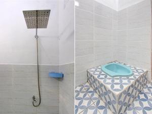 y baño con ducha y aseo. en SPOT ON 92490 Casa Homestay Syariah, en Brangsong