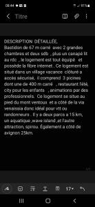 uma imagem da janela de texto para apagar num telemóvel em maison village vacances demeures du Ventoux em Aubignan