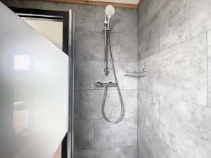 uma casa de banho com uma cabeça de chuveiro em La Bricole em Dinant
