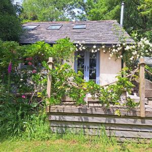 a small house with flowers in front of it at The Dovecote in Launceston +12 photos