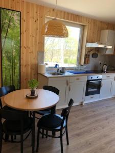 Köök või kööginurk majutusasutuses Domki Zalesie