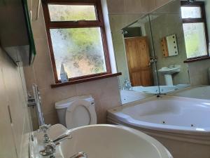 uma casa de banho com uma banheira, um WC e um lavatório. em Hillcrest House em Carrick on Shannon