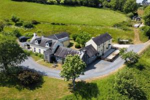 an aerial view of a house in a field at Foxen Holes Cottage in Saundersfoot