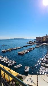 a group of boats are docked in a harbor at Attico vista mare mozzafiato in Porto Santo Stefano