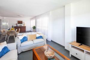 a living room with a couch and a tv at Apartamento Jardín 1 in Las Palmas de Gran Canaria