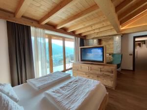 TV a/nebo společenská místnost v ubytování DOLOMITES B&B - Suites, Apartments and SPA