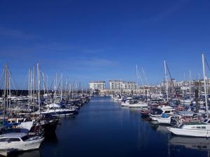a bunch of boats docked in a marina at Fantastic Waterside apartment in Brighton Marina in Brighton & Hove