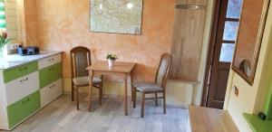 Kuchyň nebo kuchyňský kout v ubytování Ferienwohnung an der Kurpromrnade