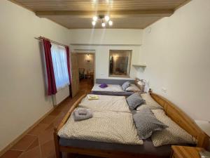 sypialnia z 2 łóżkami w pokoju w obiekcie Chata Betty Kvilda w mieście Kvilda