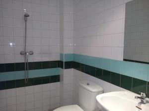 a bathroom with a toilet and a sink at Albergue El Floran in Blimea