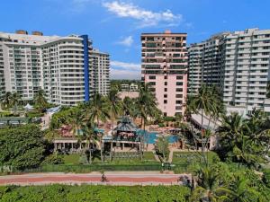 a view of a city with palm trees and buildings at Beach Resort condo 921 in Miami Beach