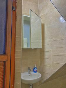 Casa Ali في شفشاون: حمام مع حوض ومرآة