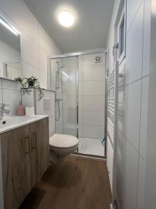 Koupelna v ubytování Moderne chalet met airco in Blankenberge
