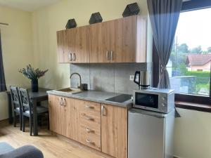 Kuchyň nebo kuchyňský kout v ubytování Apartmány Zaky