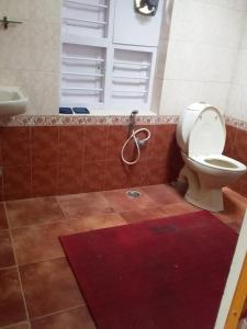 uma casa de banho com um WC e um lavatório em Kanjira house em Ooty