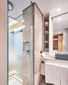 A bathroom at Mediterranean Hotel