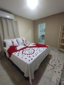 Cama ou camas em um quarto em Pousada Vista da Serra - Suzart