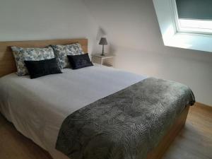 En eller flere senge i et værelse på Gîte tante Jeanne