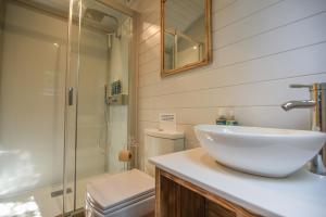Cedar في بريدبورت: حمام مع حوض ودش ومرحاض