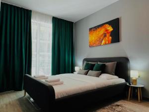 En eller flere senge i et værelse på Sea View by Alz