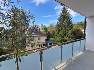 a view from the balcony of a house at Michael's City Retreat in Graz