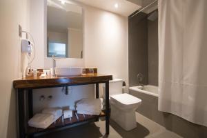a bathroom with a sink and a toilet at Hotel Enjoy Pucon in Pucón
