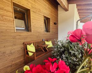Rõdu või terrass majutusasutuses Apartment Goldene Mitte