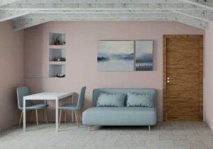 Et opholdsområde på Pink cozy home