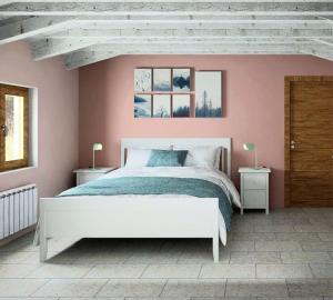Cama o camas de una habitación en Pink cozy home