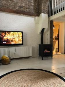 TV a/nebo společenská místnost v ubytování Sfeervol loft in Koudum