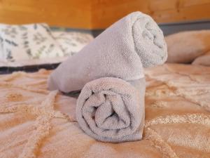 Postel nebo postele na pokoji v ubytování Chata louka + 13 fotografií